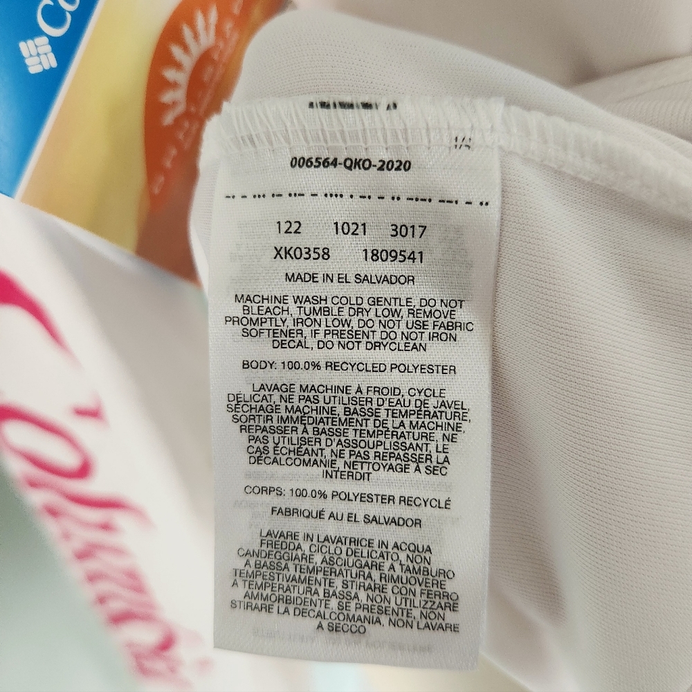 NWT Columbia Women's White/Pink Omni-Shade Long-Sleeve Shirt - Size Medium - Picture 9 of 9